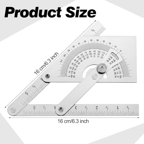 Copkim 2 Pack Metal Protractor 0-180 Degree Angle Finder for Woodworking
