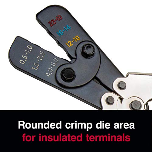 Master Appliance Professional Crimping Tool for Heat Shrink Wire Connectors - Ratcheting Wire Terminal Crimper for Multiple Gauge AWG Sizes (35084) Ratcheting Crimper