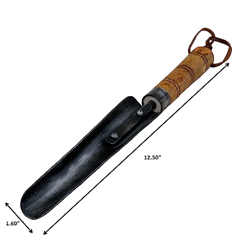 Hand Forged Metal Garden Transplant Trowel with Wooden Handle Wrought Iron Handmade Garden Tools for Home Classic Look Black Antique Finish Heavy Duty Garden Trowel BY LIVING IDEAS