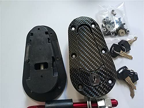 Universal JDM Carbon Fiber Hood Pin Plus Flush Mount latch Kit Lock With Keys