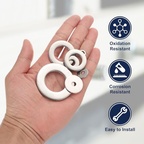 uxcell M5 Flat Washer for Screw, 30Pcs 304 Stainless Steel Washers 5MM ID x 25MM OD x 1.5MM Thick for Bolts, Factories Repair, Kitchens, Shops, and Outdoor Construction (Silver Tone) 5 x 25 x 1.5 mm/0.2 x 1 x 0.06 inches