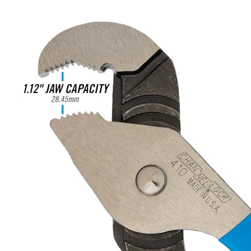 Channellock Tongue-and-Groove Pliers 410 - Double Tongue & Groove, 1-1/8 In. Jaw - 9-1/2 In. 9.5 inches