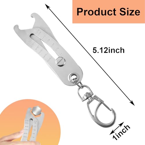 2-Pack Bolt Head & Nut Size Catcher Set, SAE 5/16in-1in & Metric 8mm-25mm Gauge, Portable Keychain Fastener Measurement Tool for Automotive Repair, Engineers, DIY 2Pcs 8-25mm