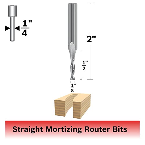 Bosch 85908MC 1/8 in. x 1/2 in. Solid Carbide Double-Flute Upcut Spiral Router Bit