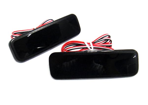 2x Black Smoked Lens Rear Bumper Reflector LED Tail Stop Brake Light L+R For 2014+ Ford Transit 150/250/350/350 HD Transit Connect (Black Smoked)