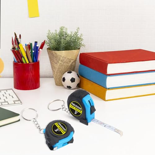 30 Pack Small Tape Measure Keychains,Mini Tape Measures Retractable,Pocket Measurement Tape Bulk Easy Read 3 Feet Blue 30