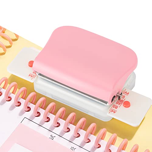 1PCS Paper Hole Punch, 99H9 Hole Puncher 26Hole 30Hole 20Hole Paper A4 B5 A5 LooseLeaf Manual Punching Machine Pink