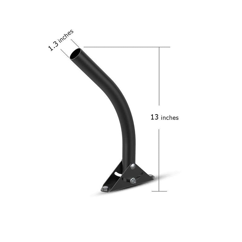 ANTOP Adjustable Outdoor/Attic TV Antenna Mount Pole, Stainless Painting 13 inch Arm Length, Reversible, Lightweight, Waterproof, Easy Installation