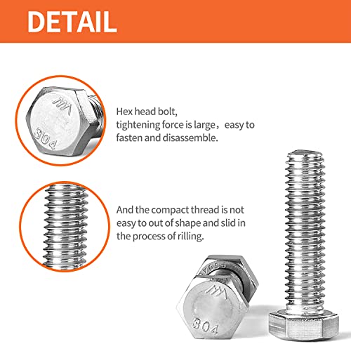 3/8-16 x 3-1/2" Hex Head Bolts Screws, Nuts, Flat and Lock Washers Assortment Kit, 304 Stainless Steel(18-8), Machine Fully Thread, Bright Finish 5Sets 3/8-16 x 3-1/2" (5Sets)
