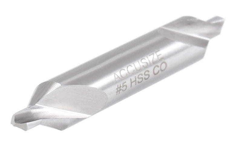 Accusize Industrial Tools 5pc ANSI M42 (H.S.S. + 8% Cobalt) Center Drill Set, 0556-5500 | ANSI M42 (HSS + 8% Cobalt), Plain Style, 60° Included Angle, Right Hand, Single Fluted, Plastic Case M42 8% Cobalt