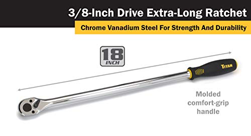Titan 11305 3/8-Inch Drive x 18-Inch 36-Tooth Extra-Long Ratchet