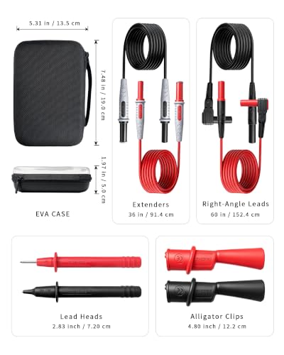 MT60K 96-Inch Long Silicone Test Leads Kit Multimeter,HVAC,Auto Elec Panels