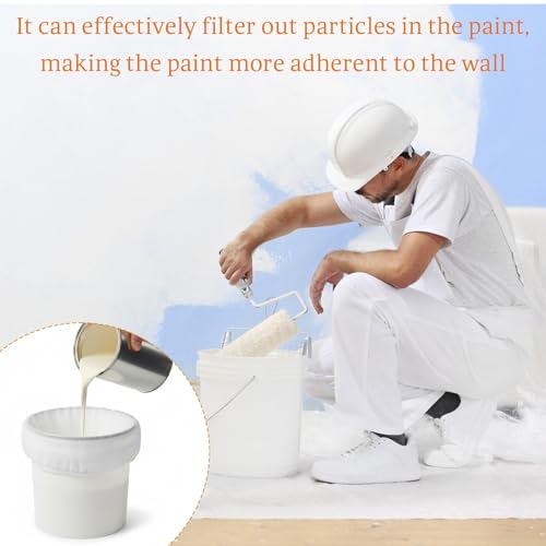 10 Pack Paint Strainer Bag Paint Filter Bag 1 Gallon White Fine Mesh Filter Bags with Elastic Drawstring Top for Paints Gardening
