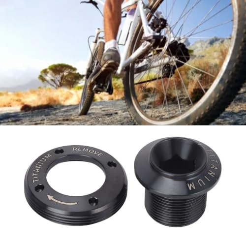 Titanium Alloy Bike Crank Arm Screw Dub Crank Cover Bolt Set, Lightweight Crankset Fixing Bolt for Mountain Road Bike Repair Cycling Replacement Parts Black