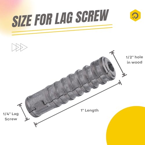 Party Animal 1/4 x 1 Lag Shield 30PCS Expansion Shield Anchors Long Zinc Alloy Expansion Bolts Concrete Anchors Lag Screws Masonry Anchors Hole 1/4x1" 30