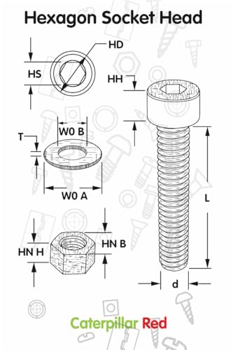 5X Natural PEEK Socket Head Screws & Bolts M8 x 40mm, Nuts & Washers