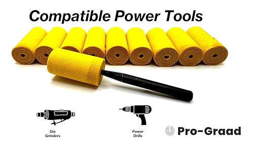 25 Pack 3/4" Yellow Cloth Buffing & Polishing Cartridge Roll Kit