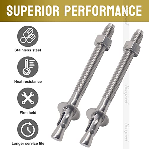 Concrete Anchors 3/8, Wedge Anchors for Concrete&Anchor Bolts 3/8" x 4-1/2"