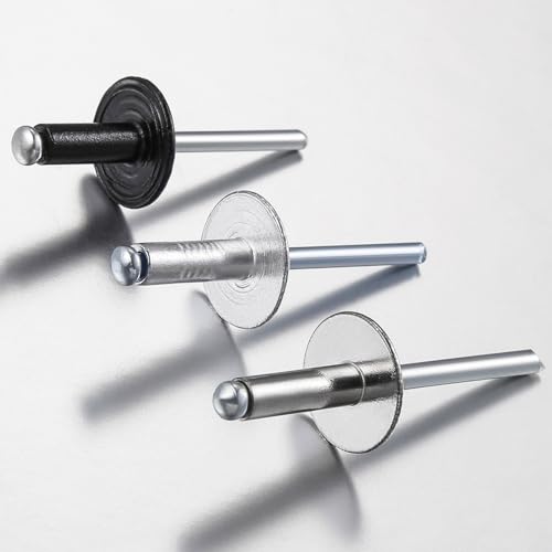Wensilon(100 pcs) 3/16 * 5/8" Large Cap Open End Stainless Steel Blind Rivets,5 * 16 Blind Rivet 3/16*5/8