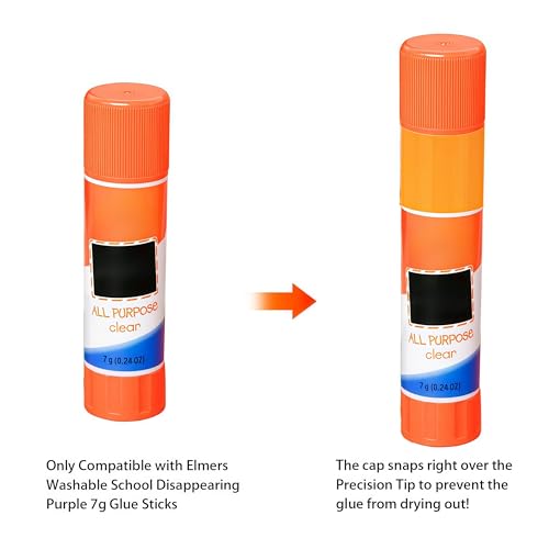 Precision Tip Compatible with Elmer's Washable Glue Sticks Disappearing Purple | Fine Tip Glue Applicator for Crafts, Sewing, and Paper Projects
