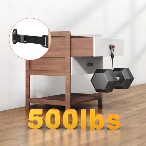 PUTORSEN Anti Tip Furniture Anchors, Heavy Duty Wall Safety Kit 4 sets