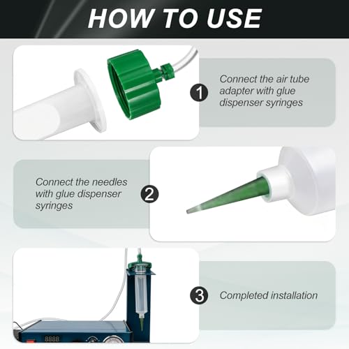 uxcell 3 Pcs Air Tube 30cc Glue Adhesive Dispenser Syringes Connector Adapter Replacement for Industrial Glue Liquid Cartridge Dispensing Accessories