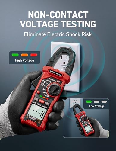 AstroAI Electrical Test Kit ETK3, 2000 Counts Digital Clamp Meter & Non-Contact Voltage Tester Pen & GFCI Outlet Tester, for Home & Professional Use Black 2000 Counts Clamp meter+Voltage tester+GFCI
