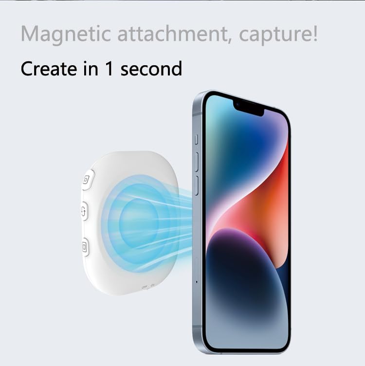 Vlog Selfie Monitor Screen for iPhone 7-17 Series and Android | 100+ft Encrypted Private P2P Wireless, Magnetic Back Camera Monitor, Rotate 180° for TikTok, YouTube, Vlog Photo,Video Kits White