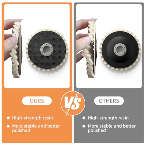 BURMONG Wool Polishing Wheel & Compound Kit – 5 Buffing Wheels (4-1/2" x 7/8") + 3 Polishing Compound–Felt Flap Disc for Angle Grinder – Multi-Surface Buffing for Metal, Wood & Automotive (10) 10