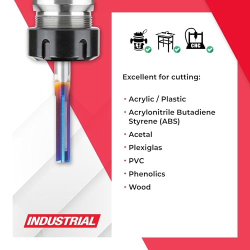 Amana Tool 46483-K Spektra Extreme Tool Life Coated Solid Carbide V-Flute Plastic Cutting Router Bit 1/4 D x 1 CH x 1/4 Shank x 2-1/2 Inch Long 1/4 D x 1 CH x 1/4 SHK x 2-1/2 Inch Long