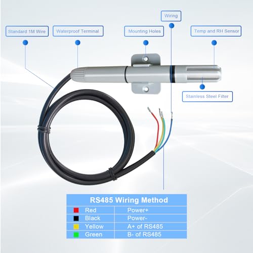Tzone RS485 Temperature Sensor Modbus RTU Temp Humidity Transmitter Analog THT02 RS485 Output