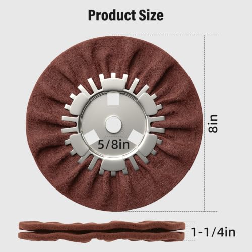 8" Non-Woven Airway Satin Buffing Wheel, 2 PCS Hard Polishing Wheel for Angle Grinder, Ideal for Sanding & Polishing Aluminum, Stainless Steel (5/8" Arbor Hole) 2 Pcs Non-Woven Wheel Wheels