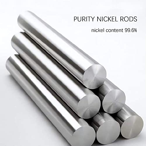 TEN-HIGH Nickel Anode Pure Nickel Bar 3.94" x 0.1", 99.6% Nickel Rods for Scientific Experiment Nickel Electroplating Solution, Diameter 2.5mm, Length 100mm Dia. 0.1" Length 3.94"