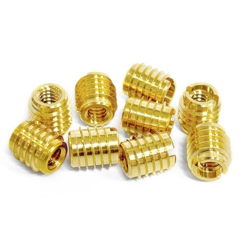 Threaded Inserts for Wood, Installation Kit, Brass, Includes #8-32 Knife Thread Inserts (15pcs), Drill, Installation Tool 8-32