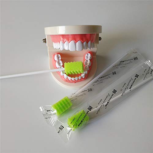 Treated Dentifrice Oral Swabs- Dental Swabs Mouth Cleaning Sponge Swabs (250pcs, Fruit Green) 250 Count (Pack of 1)