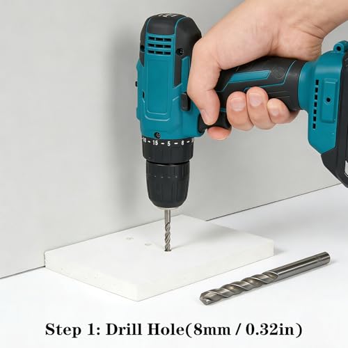 200Pcs Drywall Anchors and Screws Kit, 100Pcs Ribbed Plastic Wall Anchors with 100Pcs 1-3/5" Screws & Drill Bit, Heavy Duty Anchors for Hanging Pictures, Shelves, Home Mounting 1-3/5 inch