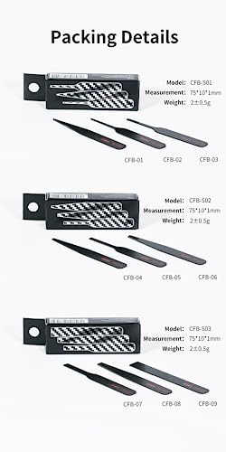 9PCS Irregular Carbon Fiber,Sanding Sticks for Scale Model Grinding Polishing Tools (CFB01-09) CFB01-09