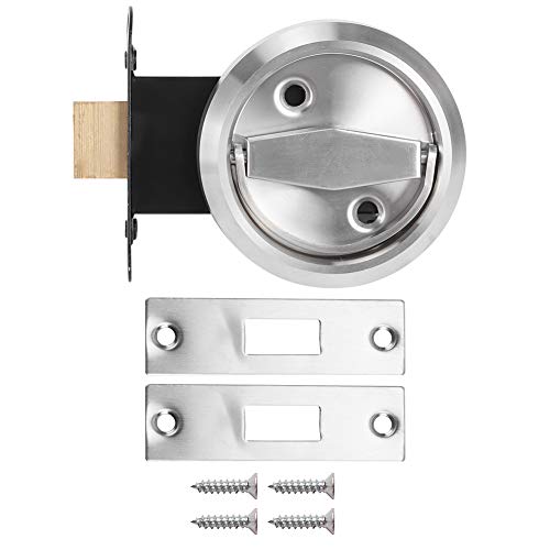 TOPINCN Deadbolt Door Lock Set, 304 Stainless Steel, Silver | For Wooden Doors, Bathroom, 3 x 2.1 x 1.5 Inch Handle, With Screws