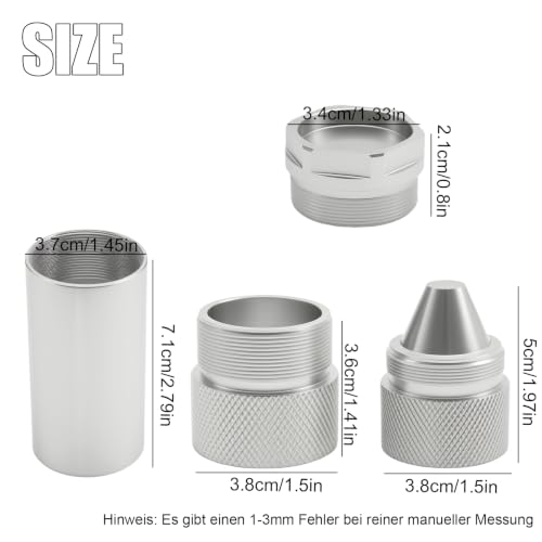 12 Pack Silvery 1.375''X24 Cone Shaped Replacement Parts, Aluminum Alloy Sealed End Caps, Replacement for Kenworth Peterbilt and Freightliner Truck Models silver