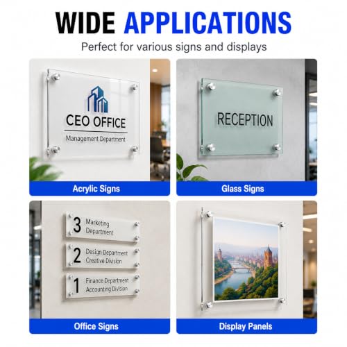 DAJAVE 50 Pack Standoff Screws 1/2x 3/4 Inch Stainless Steel Wall Standoff Mounts Sign Mounting Hardware for Hanging Acrylic Picture Frame, Glass Mounting, Office Signs, Includes Screws & Anchors