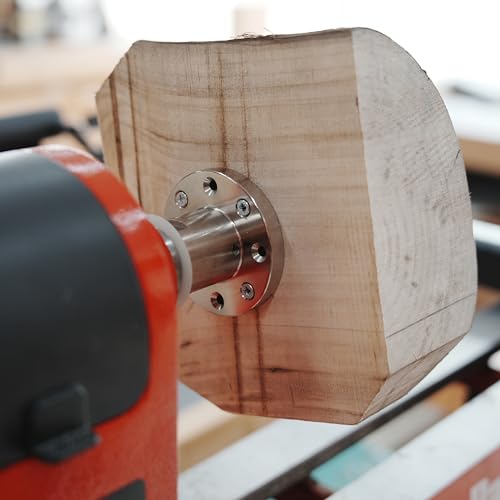 Woodworking 3" Lathe Faceplate with Screw Chuck, Two nylon washers for 1" x 8TPI Spindle Woodturning Lathe. 3"with Screw Chuck,1"x8TPI