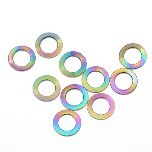 Titanium M6 Flat Washers Brake Stem Bottle Cage Screws (Colorful) Colorful