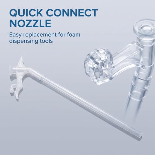 10-Pcs Clear Spray Foam Replacement Tubes -with Quick-Connect Nozzles for Insulating Foam and Urethane Adhesives, Universal Fit DIY and Industrial Applications