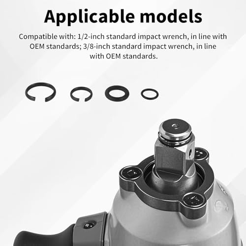 84pcs 3/8” & 1/2” Impact Retaining Ring Clip Friction Rings with O-Ring, Includes Anvil Installation Tool Screwdriver and Tweezers for Electric Pneumatic Impact Wrenches