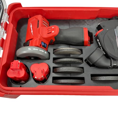 Insert for Milwaukee M12 Cut Off Tool 2522-20, Compatible with Packout Compact Organizer 48-22-8435, Tool, Battery, Grinding and Cutting Disc Storage