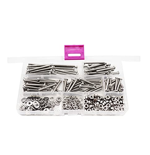 cSeao 340pcs M4 Pan Head Phillips Screws Nuts Washers Assortment Kit, 304 Stainless Steel, M4x 20mm/ 25mm/ 30mm/ 35mm/ 40mm 1. M4x20/25/30/35/40mm Screws Nuts Washers 340pcs