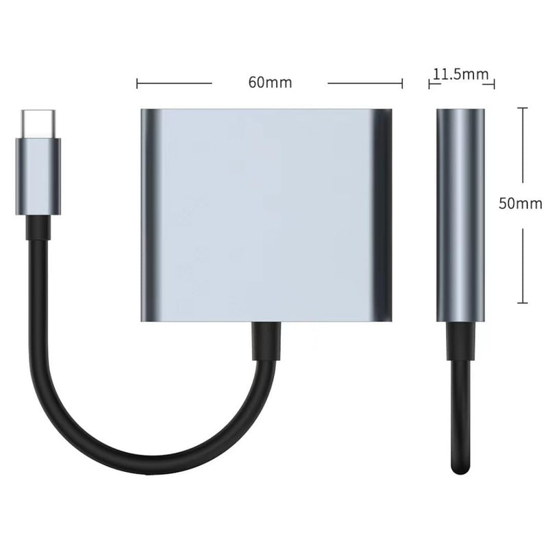 USB C to HDMI, USB C, USB3.0 Adapter, Triple Display Adapter USB C Adapter USB C Hub with HDMI, USB C, USB3.0 Docking Station 4K @60hz for Laptops HP Dell Surface Lenovo Thinkpad Chromebook