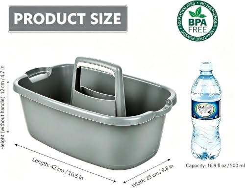 Cleaning Supplies Caddy 3 Pack: Heavy Duty Large Tool Tote with Handle