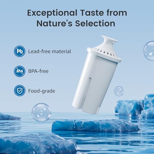 AQUA CREST CF06A Replacement for Brita® Filter, Brita® Water Pitchers and Dispensers, Classic OB03, Mavea® 107007, and More, NSF Certified Pitcher Water Filter, 8 Pack 8 Count