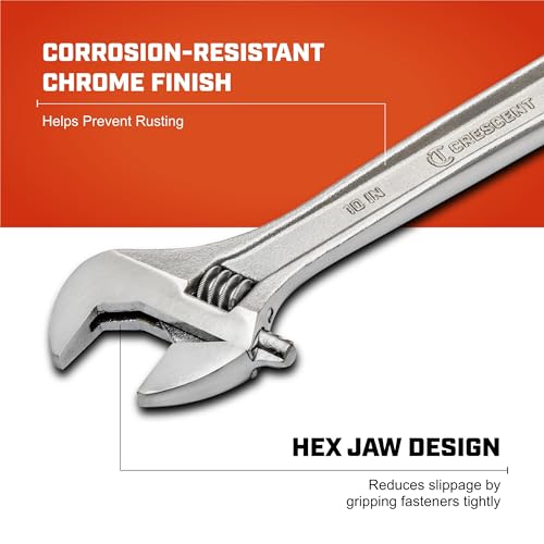 Crescent Tools 10" Chrome Finish Adjustable Wrench
